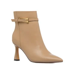 Stivaletti beige da Donna con fibbia e tacco 8 cm Donna Scarpe Eleganti|Scarpe Cerimonia Donna