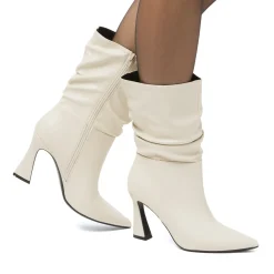 Outlet Stivaletti bianchi da Donna con tacco 9 cm Donna Stivali Donna|Stivaletti Donna