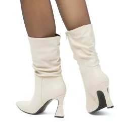 Outlet Stivaletti bianchi da Donna con tacco 9 cm Donna Stivali Donna|Stivaletti Donna