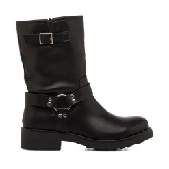 Outlet Stivaletti biker boots da donna neri con fibbie e borchie Donna Stivali Donna|Stivaletti Biker