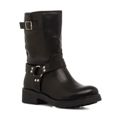 Outlet Stivaletti biker boots da donna neri con fibbie e borchie Donna Stivali Donna|Stivaletti Biker