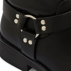 Outlet Stivaletti biker boots da donna neri con fibbie e borchie Donna Stivali Donna|Stivaletti Biker