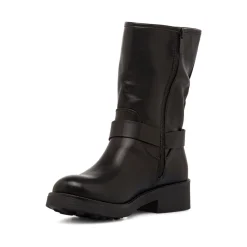 Outlet Stivaletti biker boots da donna neri con fibbie e borchie Donna Stivali Donna|Stivaletti Biker