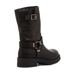 Outlet Stivaletti biker boots da donna neri con fibbie e borchie Donna Stivali Donna|Stivaletti Biker