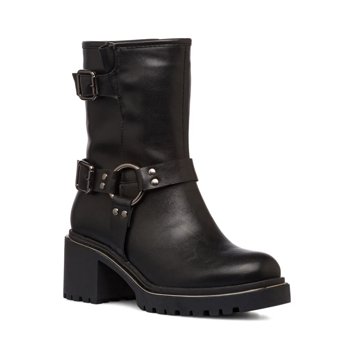 Clearance Stivaletti biker con tacco 6 cm neri da donna Donna Stivaletti Biker|Stivaletti Donna