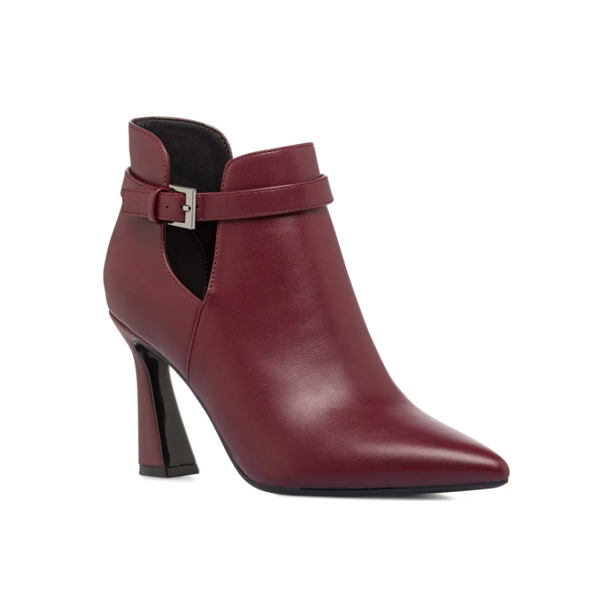 New Stivaletti Bordeaux da Donna con tacco 8,5 cm e fibbia Donna Stivaletti Donna