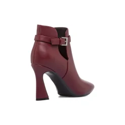New Stivaletti Bordeaux da Donna con tacco 8,5 cm e fibbia Donna Stivaletti Donna