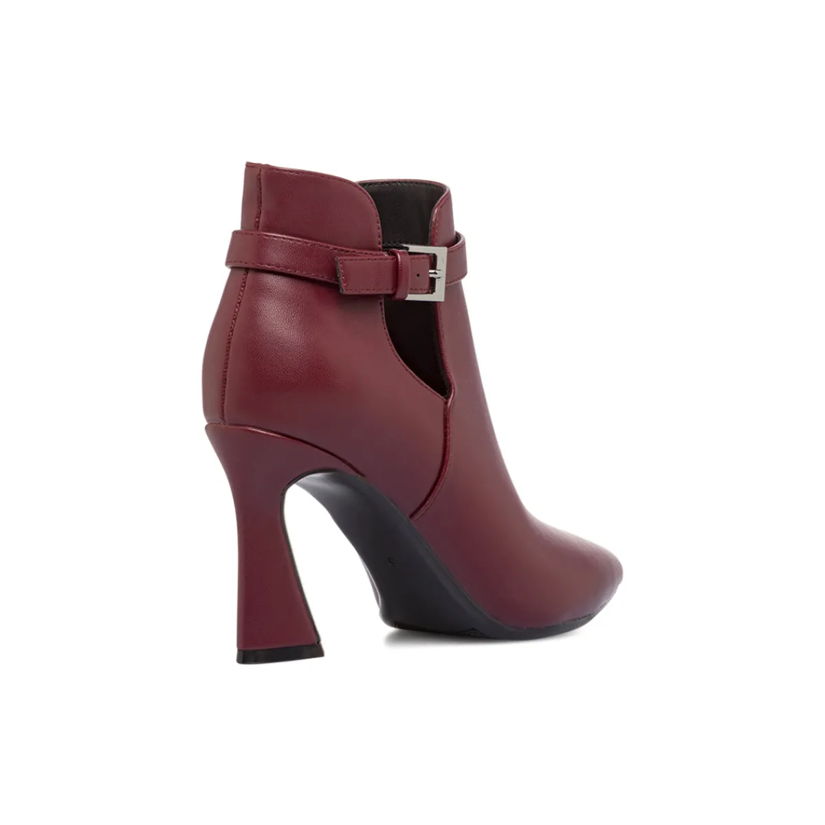 New Stivaletti Bordeaux da Donna con tacco 8,5 cm e fibbia Donna Stivaletti Donna