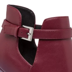 New Stivaletti Bordeaux da Donna con tacco 8,5 cm e fibbia Donna Stivaletti Donna