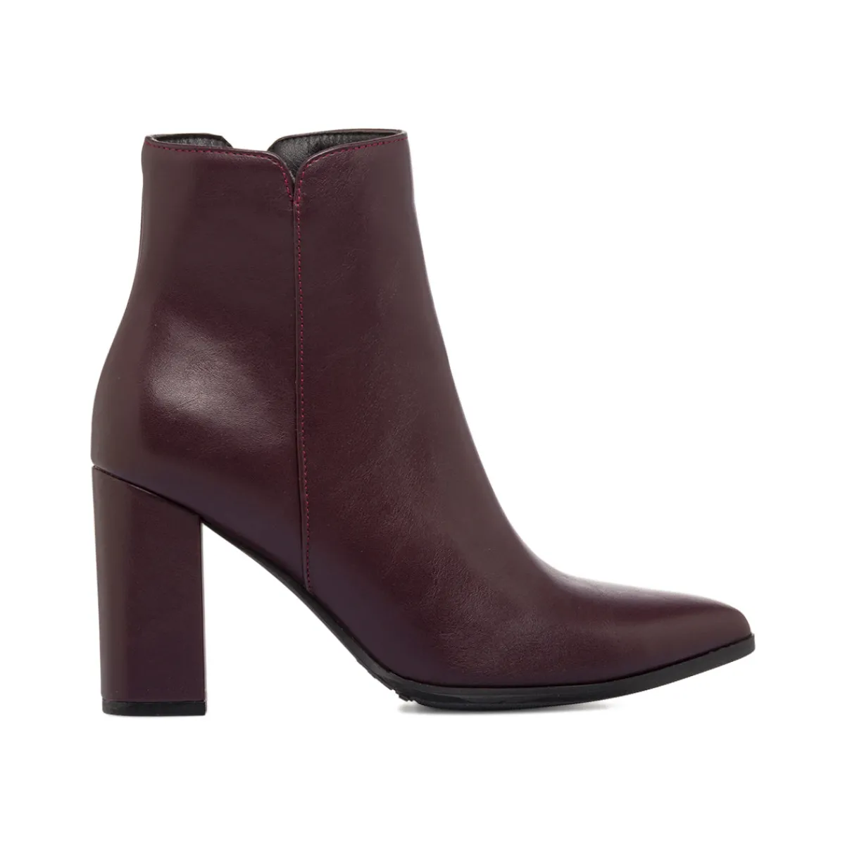 New Stivaletti bordeaux da Donna con tacco a colonna 9 cm Donna Stivaletti Donna