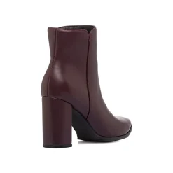 New Stivaletti bordeaux da Donna con tacco a colonna 9 cm Donna Stivaletti Donna