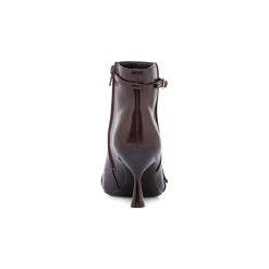Hot Stivaletti Bordeaux da Donna con fibbie e tacco 7,5 cm Donna Stivaletti Donna