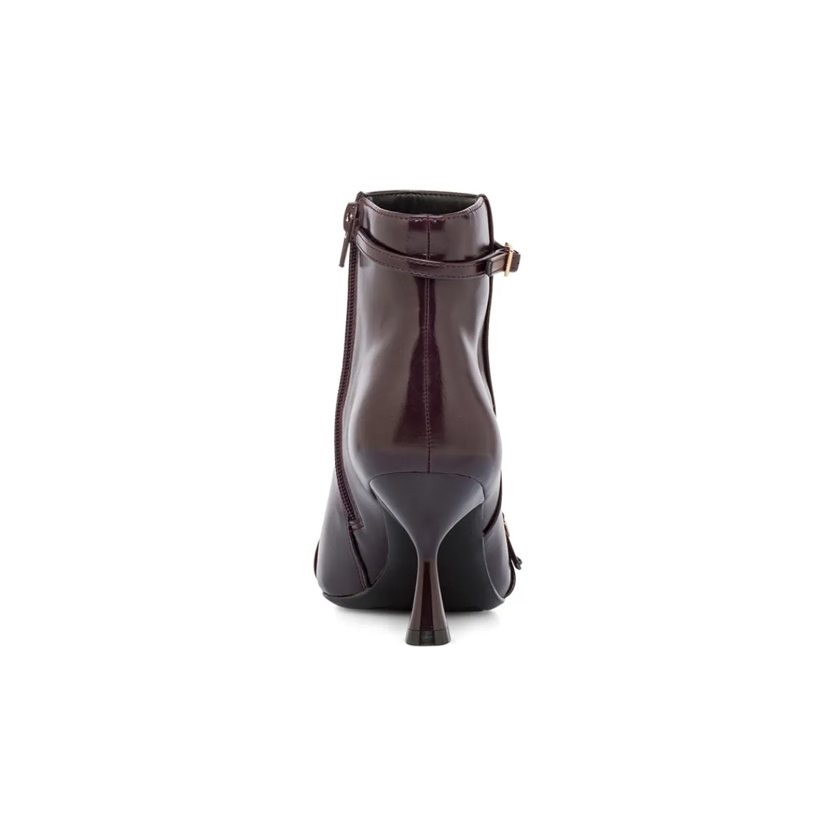Hot Stivaletti Bordeaux da Donna con fibbie e tacco 7,5 cm Donna Stivaletti Donna