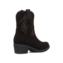 Clearance Stivaletti camperos texani neri da donna effetto scamosciato Donna Stivali Texani|Stivaletti Donna