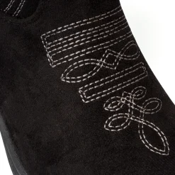 Clearance Stivaletti camperos texani neri da donna effetto scamosciato Donna Stivali Texani|Stivaletti Donna