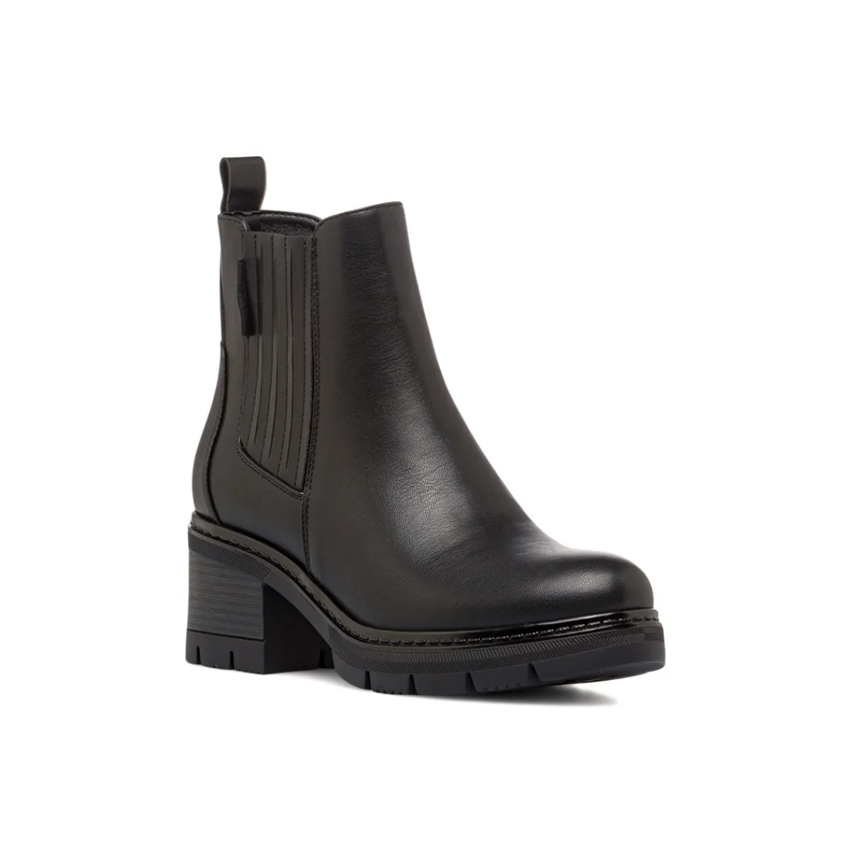 New Stivaletti Chelsea da donna neri in pelle e suola chunky Donna Stivaletti Donna