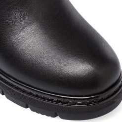 New Stivaletti Chelsea da donna neri in pelle e suola chunky Donna Stivaletti Donna