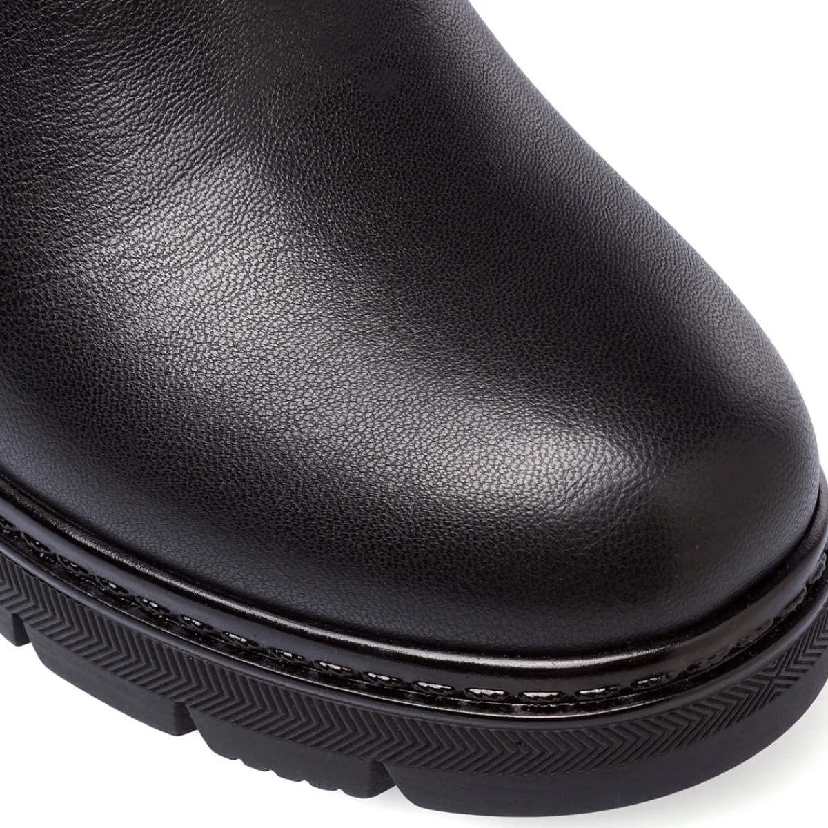 New Stivaletti Chelsea da donna neri in pelle e suola chunky Donna Stivaletti Donna