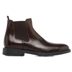 Outlet Stivaletti Chelsea da uomo marroni in pelle lucida Uomo Look Marrone Uomo 👞|Polacchine Uomo