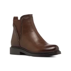 Discount Stivaletti Chelsea marroni da Donna con zip e cristalli Donna Stivaletti Donna