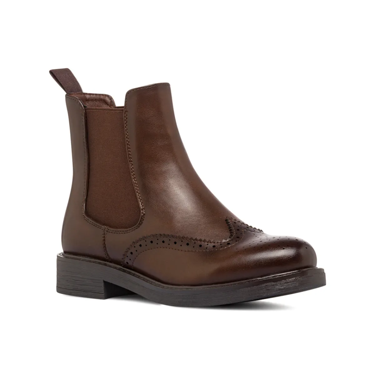 Clearance Stivaletti Chelsea marroni da Donna con dettagli Brogue Donna Stivaletti Donna