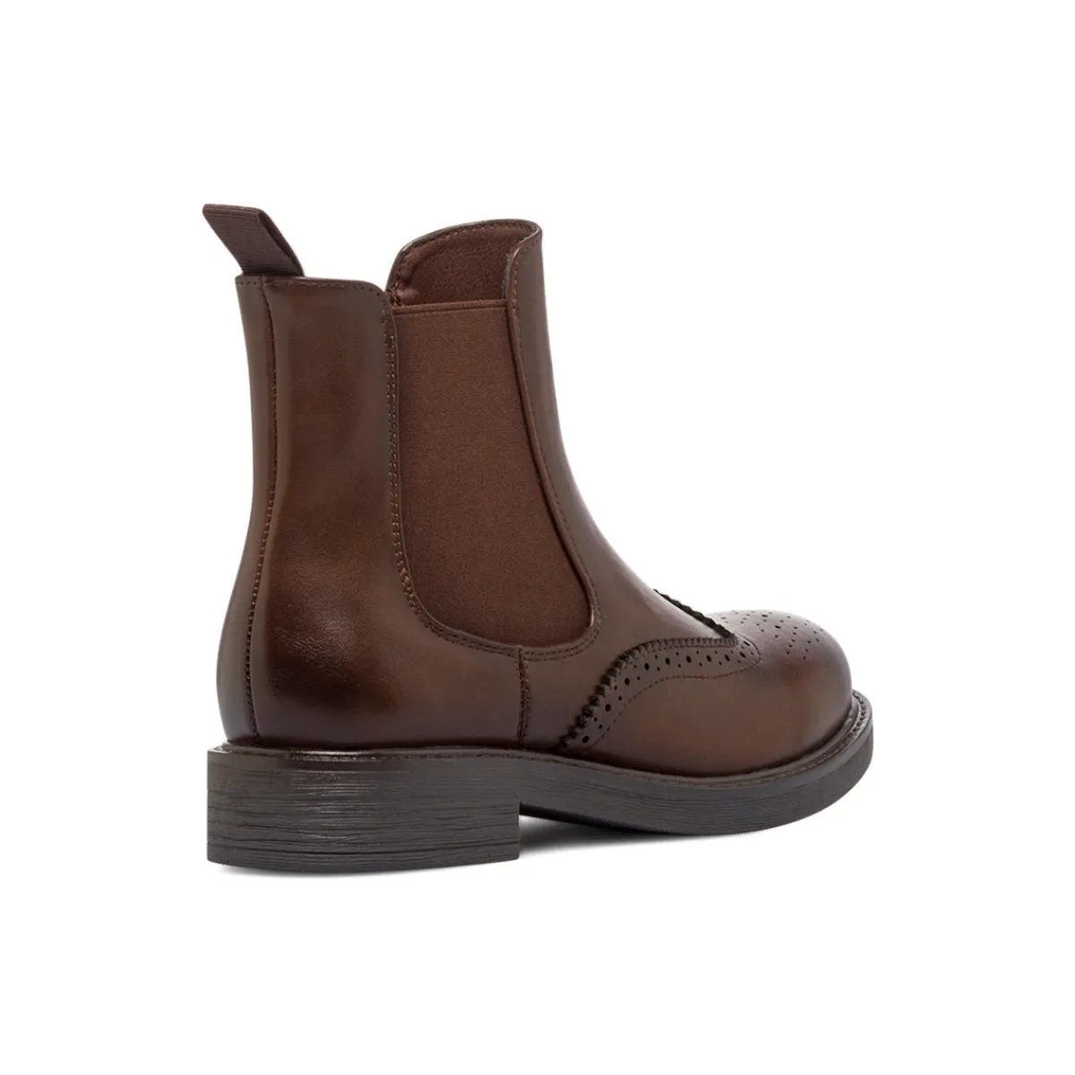 Clearance Stivaletti Chelsea marroni da Donna con dettagli Brogue Donna Stivaletti Donna