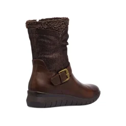 Clearance Stivaletti comfort marroni da donna con fibbia Donna Scarpe Comfort|Stivali Donna