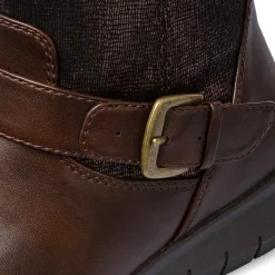 Clearance Stivaletti comfort marroni da donna con fibbia Donna Scarpe Comfort|Stivali Donna