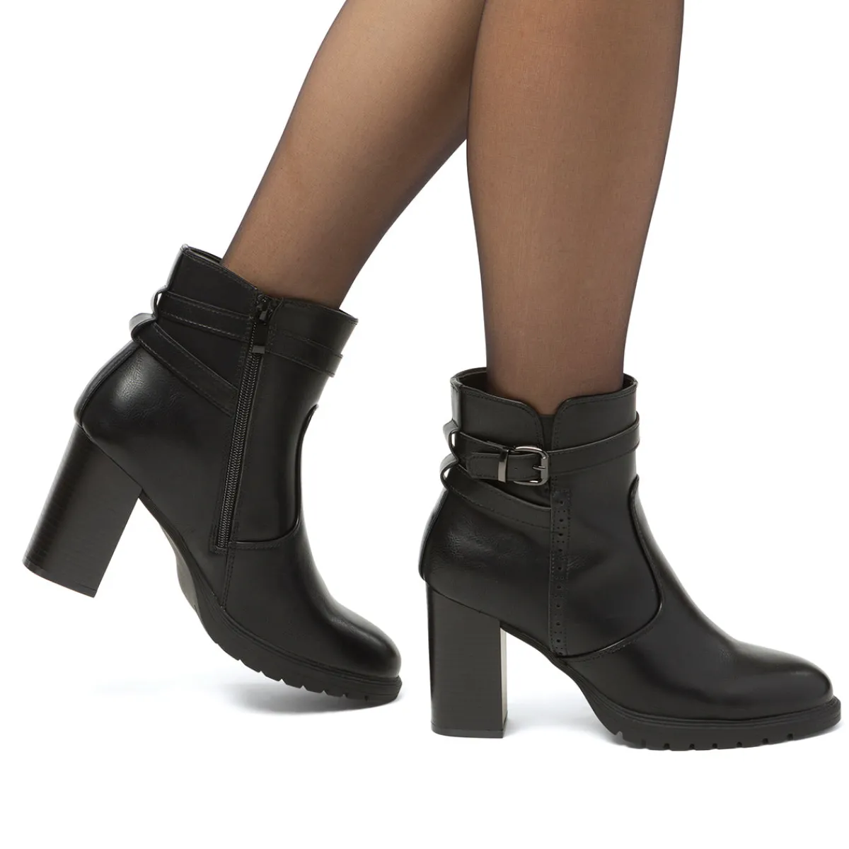 Sale Stivaletti comfort neri con fibbia da Donna Donna Scarpe Comfort|Stivaletti Donna