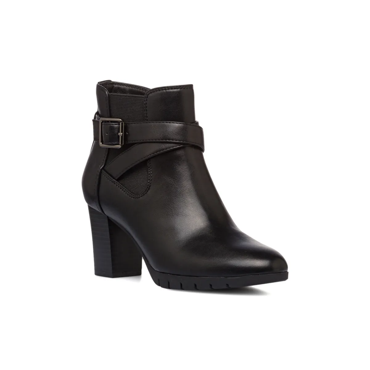 Discount Stivaletti comfort neri da Donna con fibbia e tacco 7 cm Donna Stivaletti Donna|Scarpe Comfort