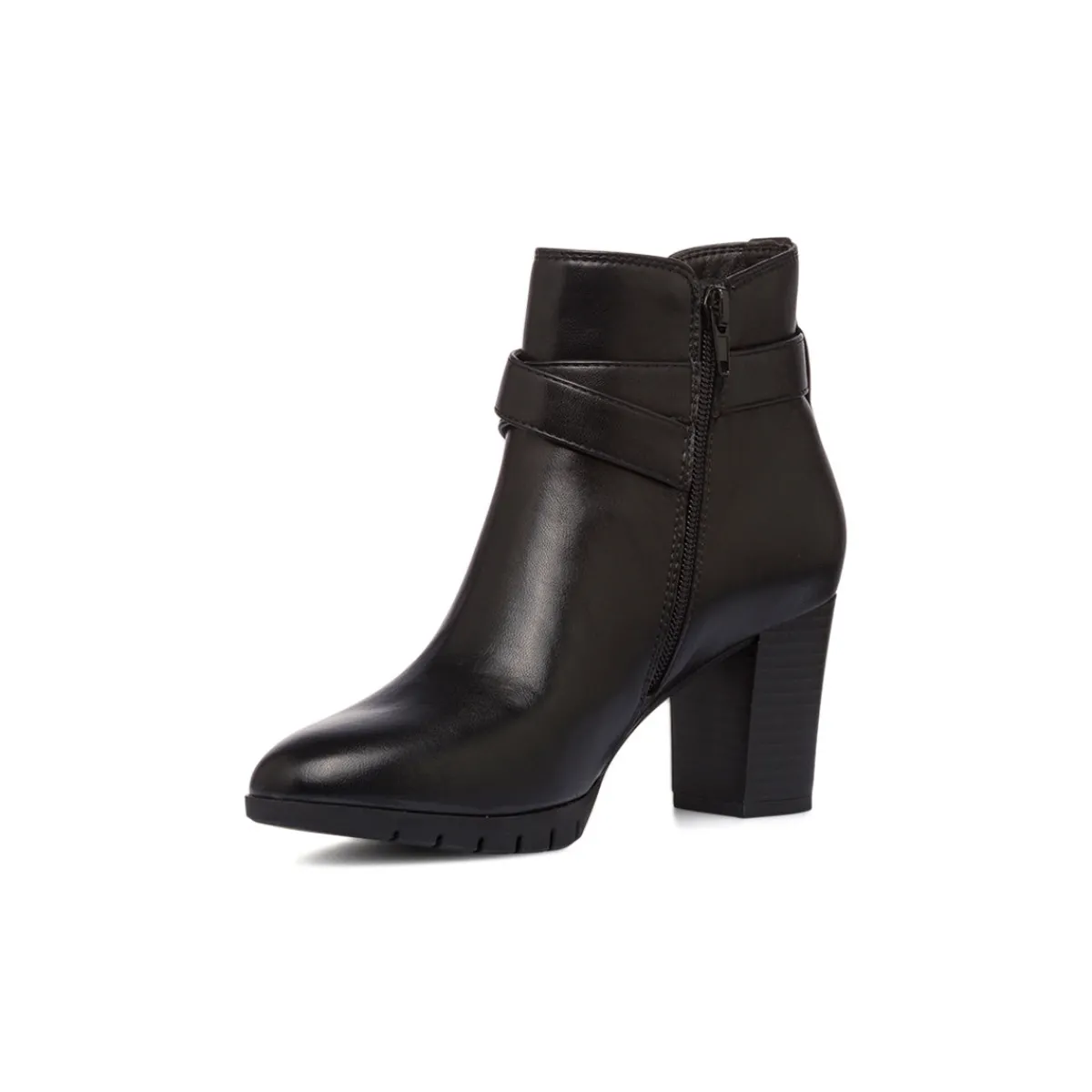 Discount Stivaletti comfort neri da Donna con fibbia e tacco 7 cm Donna Stivaletti Donna|Scarpe Comfort