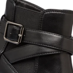 Discount Stivaletti comfort neri da Donna con fibbia e tacco 7 cm Donna Stivaletti Donna|Scarpe Comfort