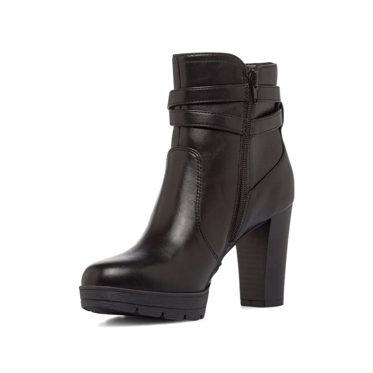 Discount Stivaletti comfort neri da Donna con tacco 9 cm e fibbia Donna Scarpe Comfort|Stivaletti Donna