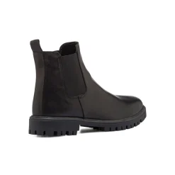 Sale Stivaletti con elastici neri in pelle da uomo con suola chunky Uomo Polacchine Uomo|Stivaletti Uomo