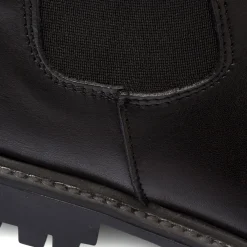 Sale Stivaletti con elastici neri in pelle da uomo con suola chunky Uomo Polacchine Uomo|Stivaletti Uomo