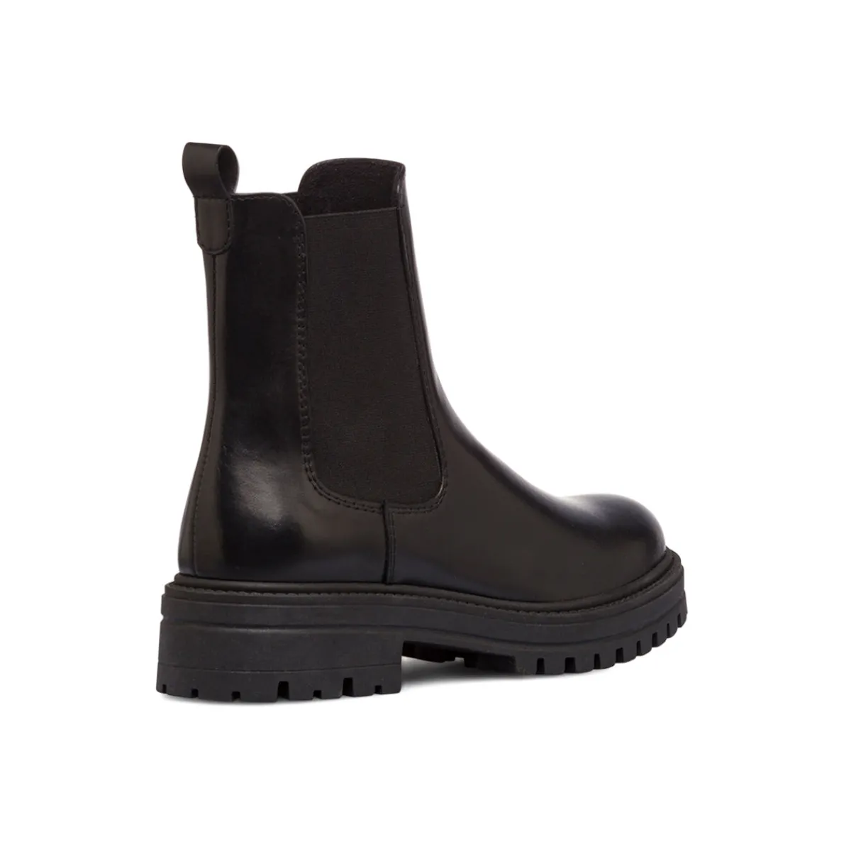 Hot Stivaletti con elastico laterale da donna in pelle neri Donna Stivaletti Donna