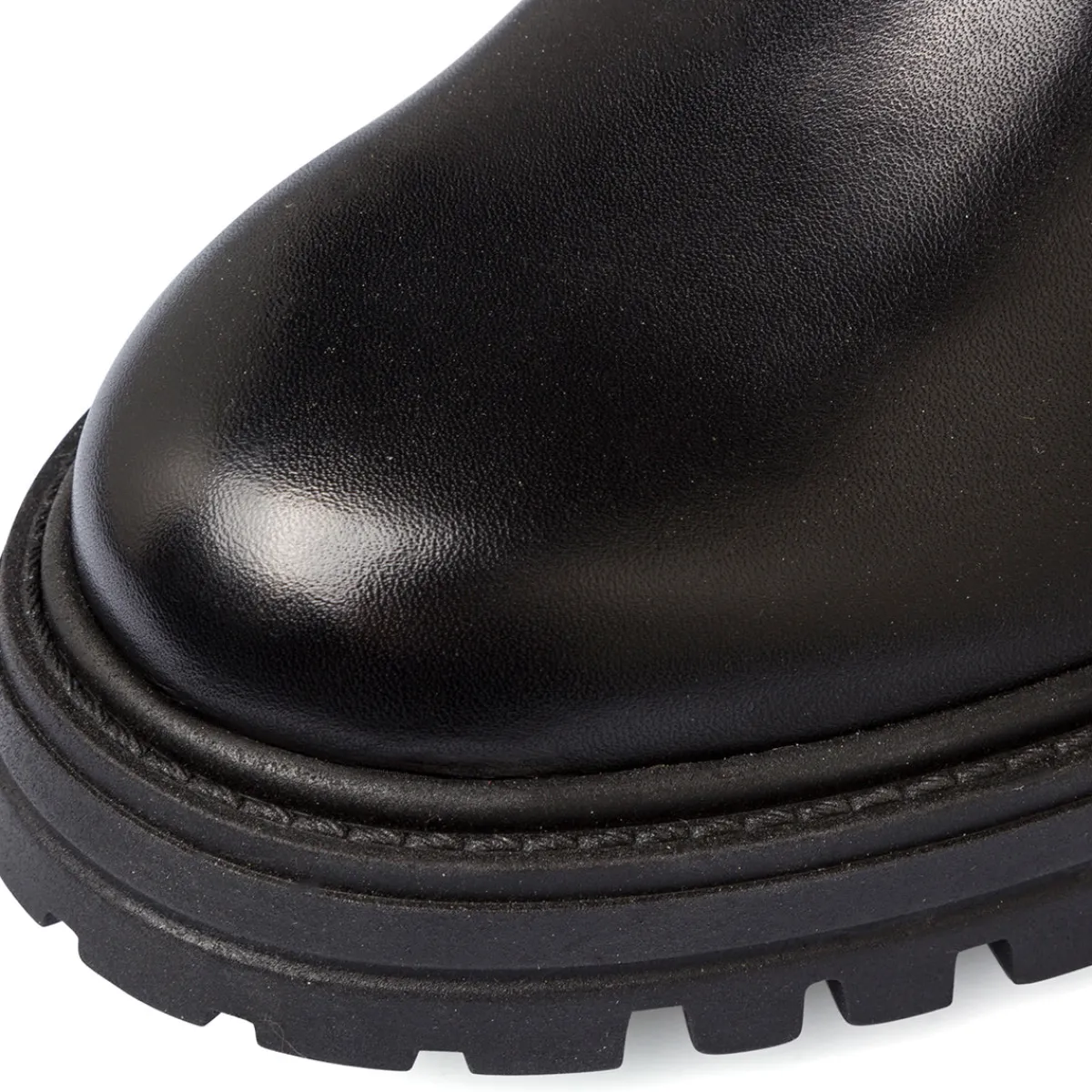 Hot Stivaletti con elastico laterale da donna in pelle neri Donna Stivaletti Donna