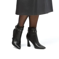 Online Stivaletti con tacco 8,5 cm neri da donna con cinturino Donna Stivaletti Donna