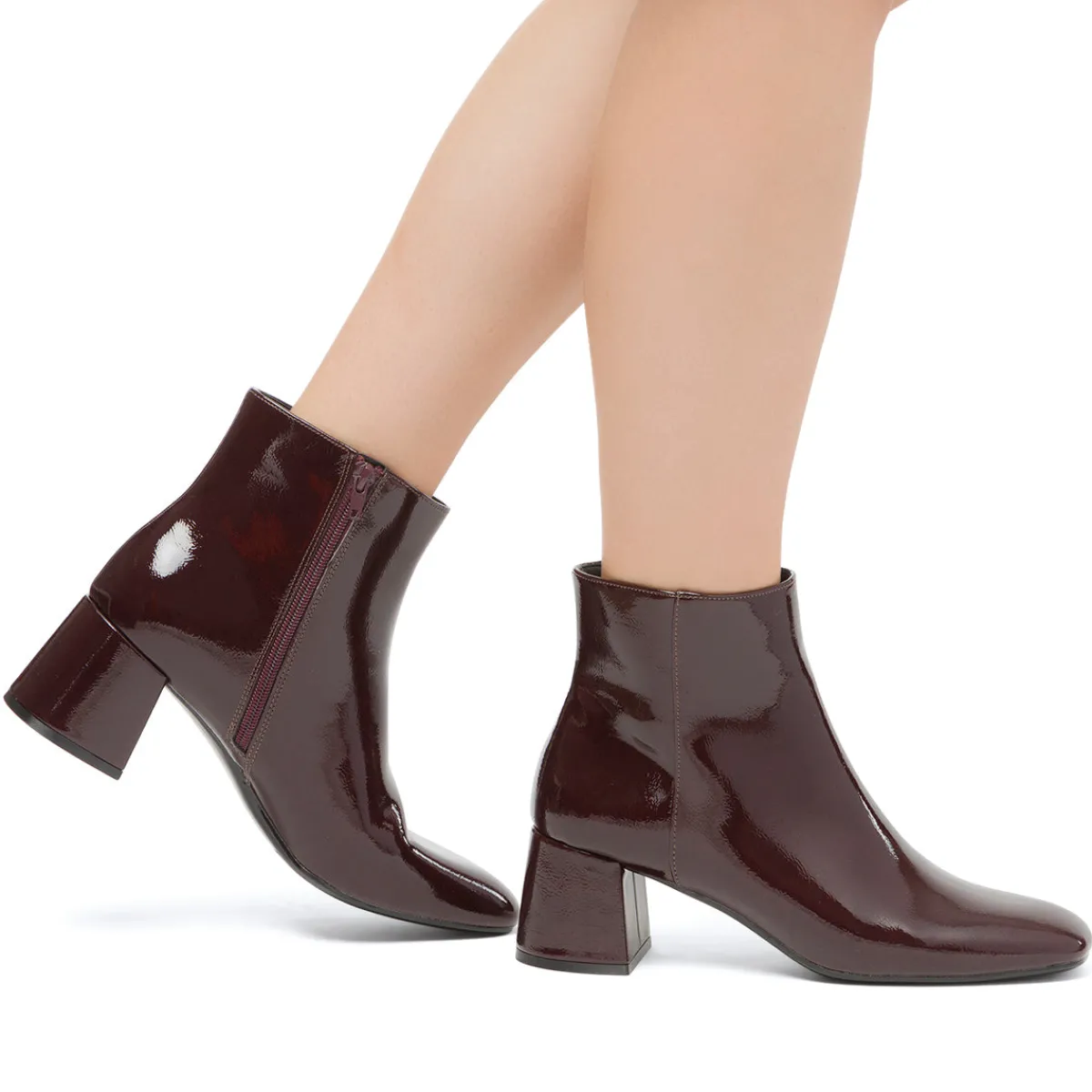 Best Stivaletti con tacco 6 cm bordeaux effetto vernice Donna Stivaletti Donna