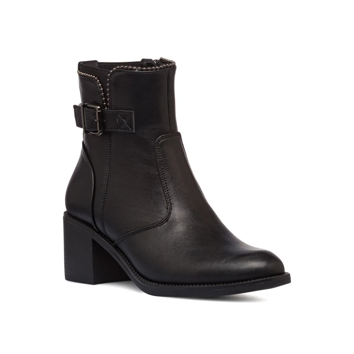 New Stivaletti con tacco 6 cm neri da donna con fibbia e borchie Donna Stivaletti Donna