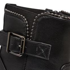 New Stivaletti con tacco 6 cm neri da donna con fibbia e borchie Donna Stivaletti Donna