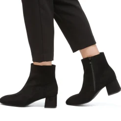 Hot Stivaletti con tacco 5,5 cm da donna neri effetto scamosciato Donna Stivaletti Donna