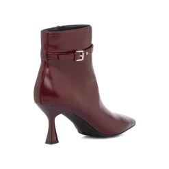 Hot Stivaletti con tacco 7,5 cm da donna bordeaux burgundy con cinturini Donna Scarpe Eleganti