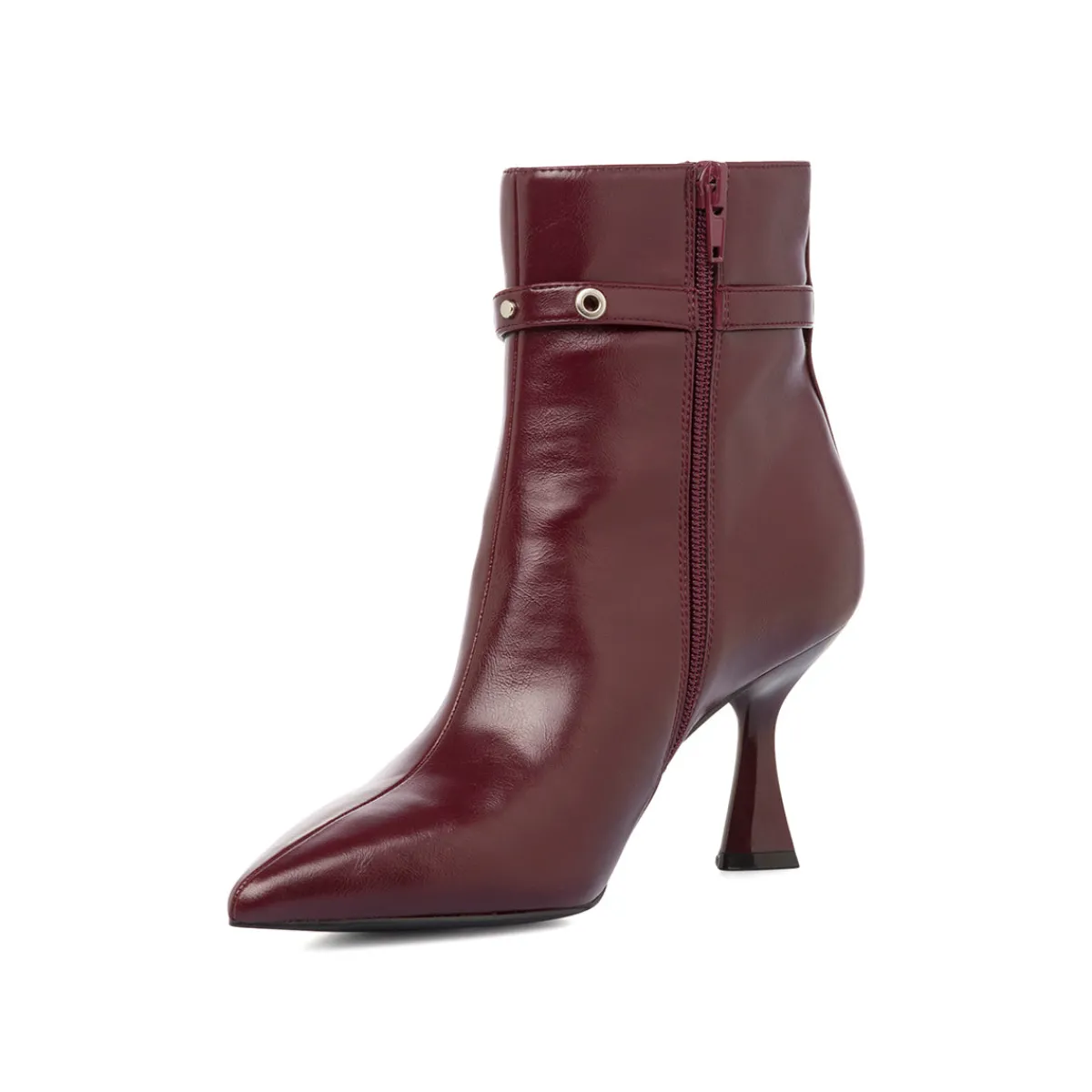 Hot Stivaletti con tacco 7,5 cm da donna bordeaux burgundy con cinturini Donna Scarpe Eleganti