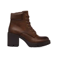 New Stivaletti con tacco 8 cm marroni da donna Donna Scarponcini E Anfibi Donna|Stivaletti Donna