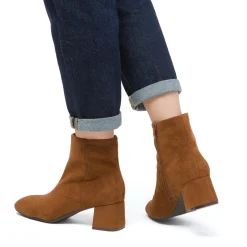 Hot Stivaletti con tacco 5,5 cm da donna marroni effetto scamosciato Donna Stivaletti Donna