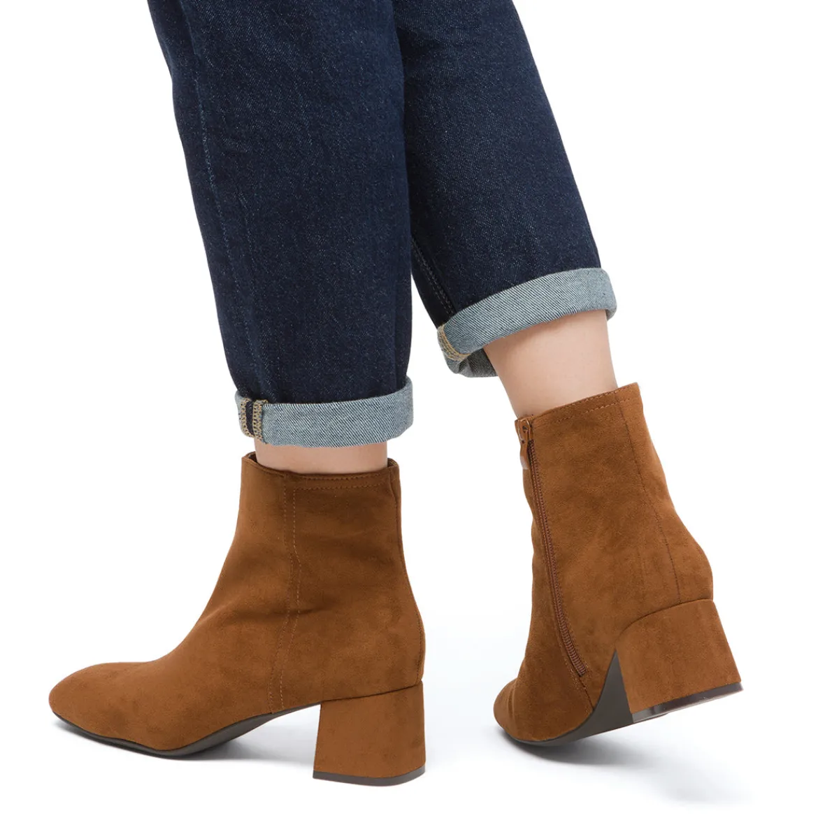 Hot Stivaletti con tacco 5,5 cm da donna marroni effetto scamosciato Donna Stivaletti Donna