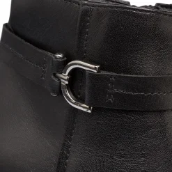 Hot Stivaletti con tacco da donna neri in pelle Donna Scarpe Eleganti|Stivaletti Donna