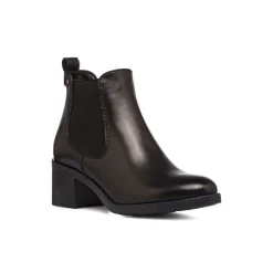 Clearance Stivaletti con tacco da donna neri in pelle Donna Stivaletti Donna