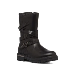 New Stivaletti da bambina neri con glitter e cinturino Bambino Stivaletti Bambina